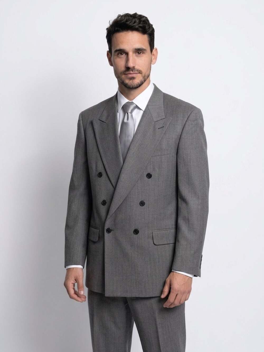 Cricketeer Vintage Men's Gray Double Breasted Suit
